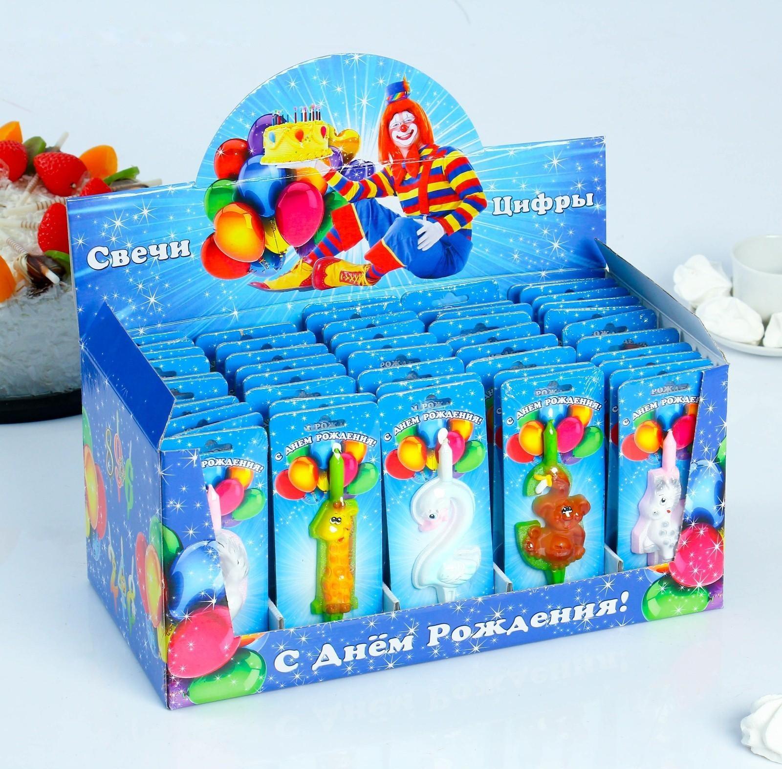 Шоу-бокс со свечами для торта цифры 