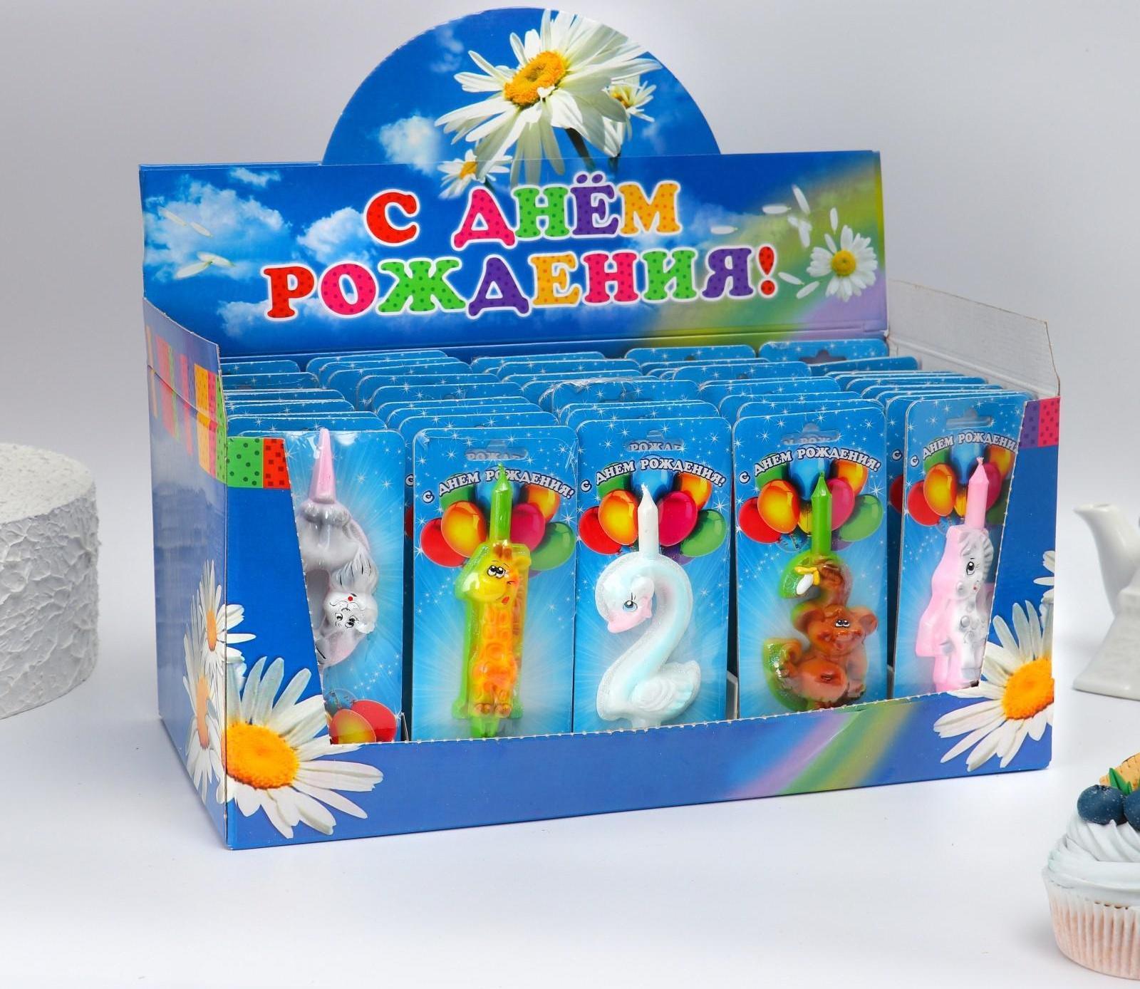 Шоу-бокс со свечами для торта цифры 