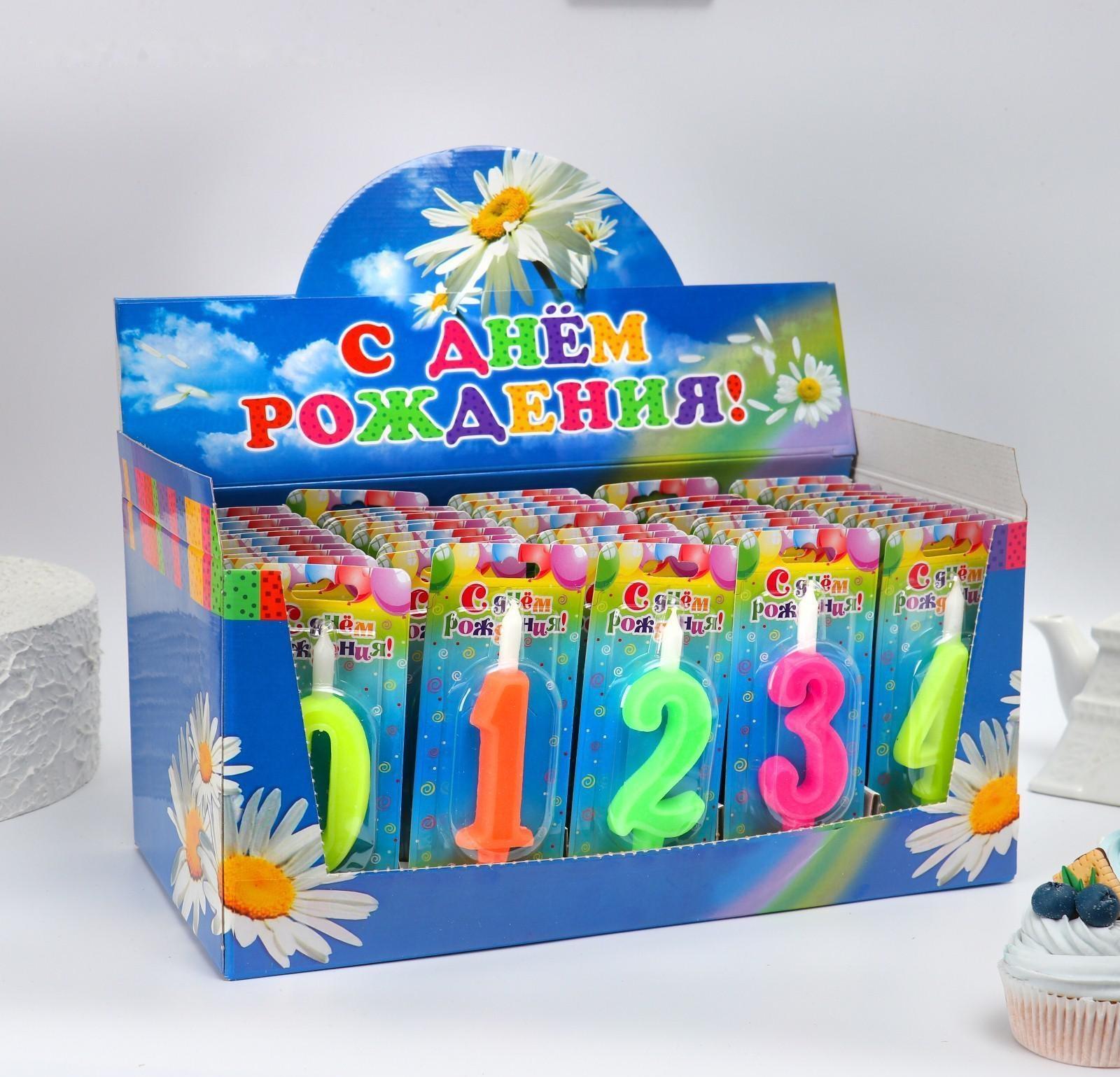 Шоу-бокс со свечами для торта цифры 