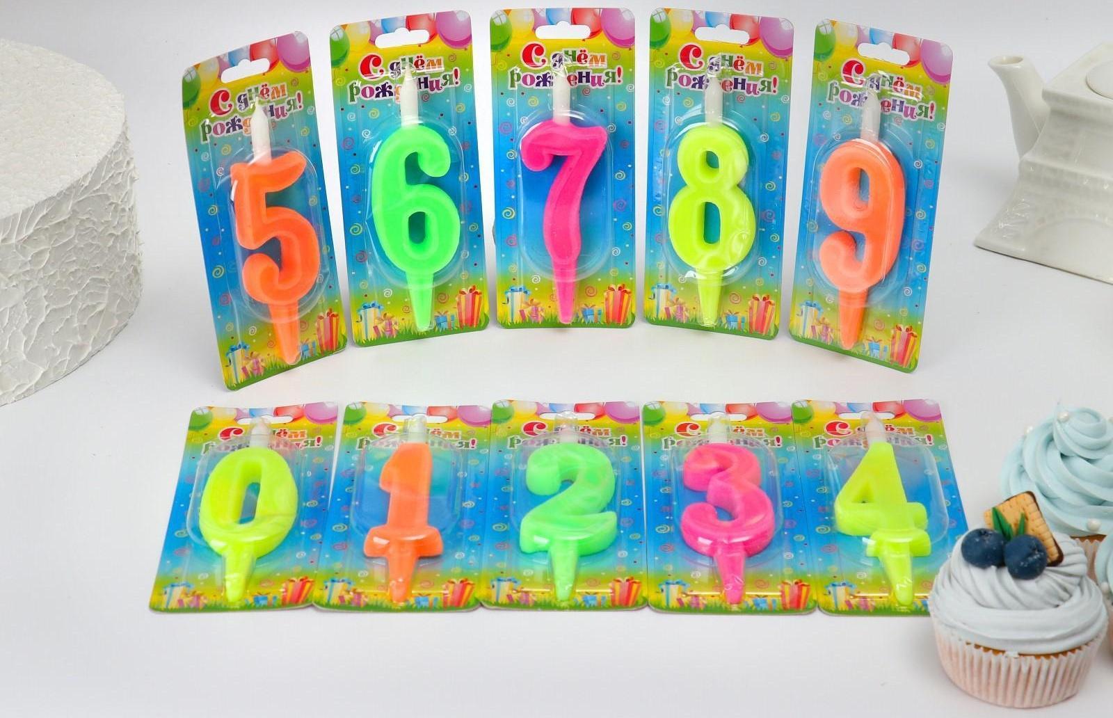 Шоу-бокс со свечами для торта цифры 