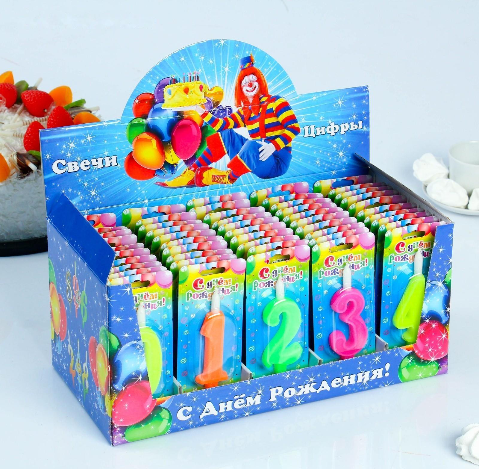 Шоу-бокс со свечами для торта цифры 