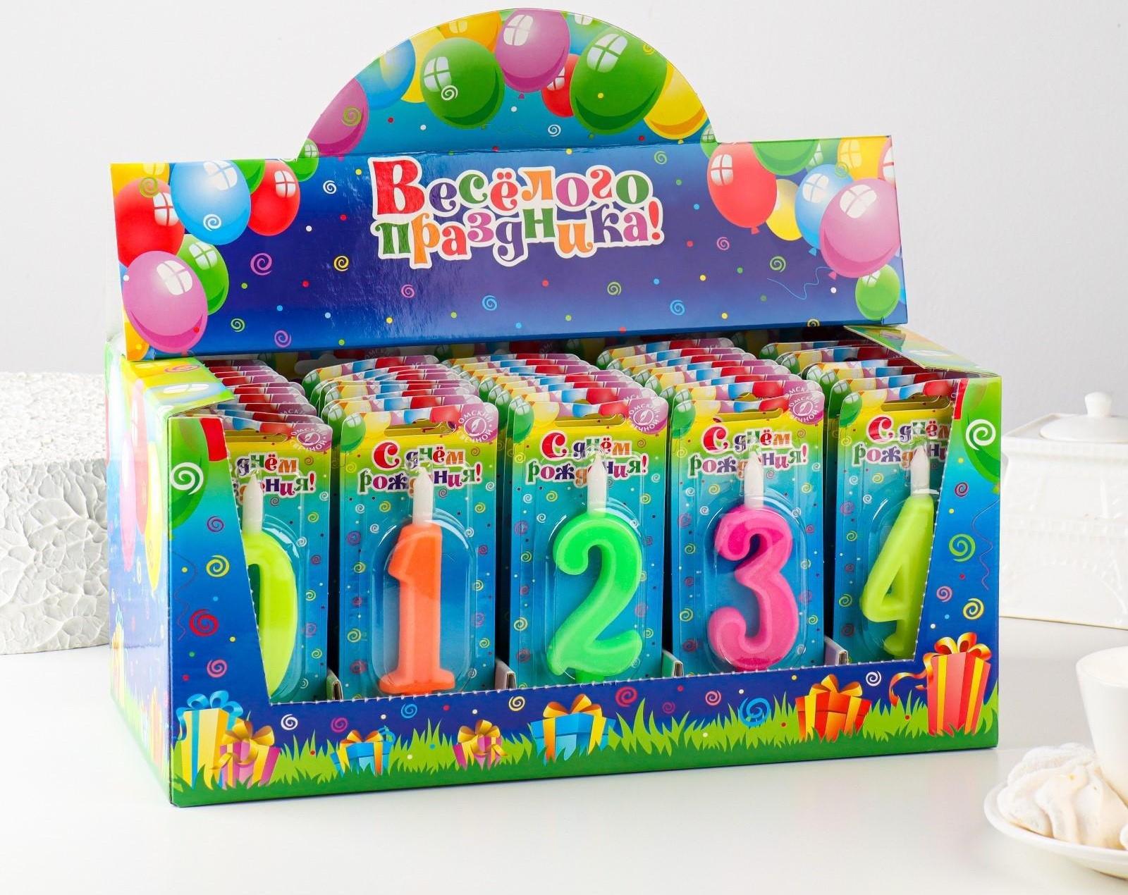 Шоу-бокс со свечами для торта цифры 