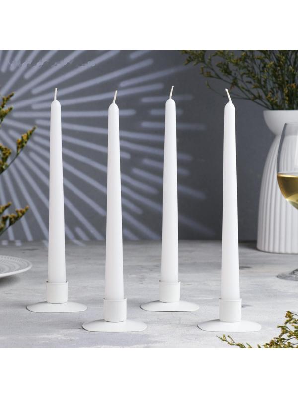 Набор свечей античных, 2,3х 24,5 см, 5 ч, 55 г, 4 штуки, белый