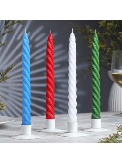 Свечи витые, 2,3х 24,5 см, 5 ч, 50 г, микс