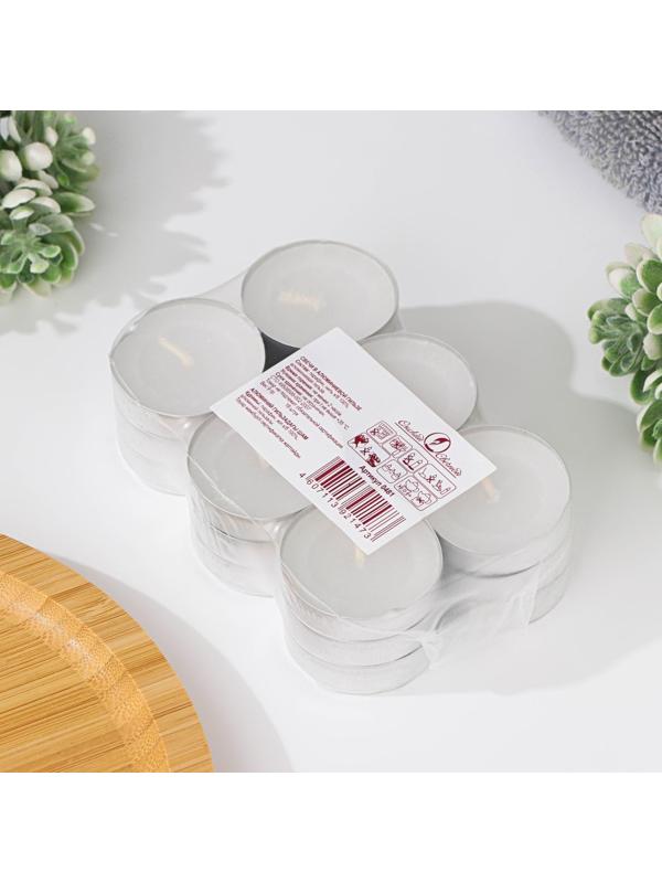 Набор чайных свечей, 3,8х1 см, 2 ч, 9 г, 18 штук, белый