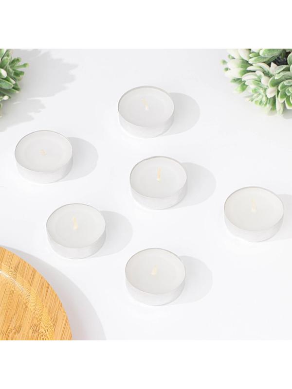 Набор чайных свечей, 3,8х1 см, 2 ч, 9 г, 18 штук, белый