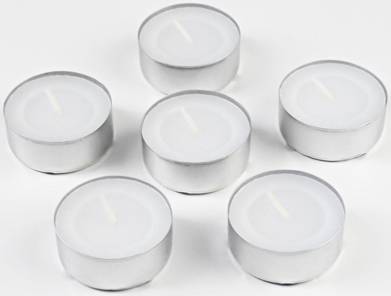 Набор чайных свечей, 3,8х1,6 см, 3,5 ч, 12 г, 6 штук, белый