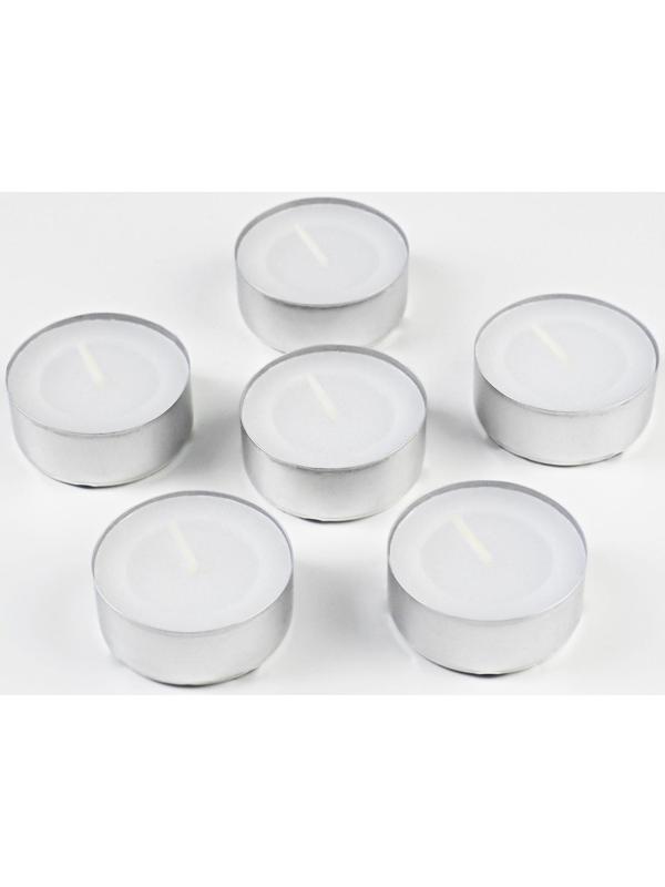 Набор чайных свечей, 3,8х1,6 см, 3,5 ч, 12 г, 6 штук, белый