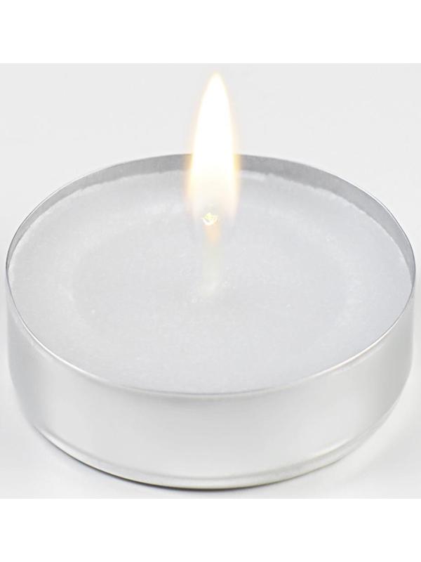 Набор чайных свечей, 3,8х1,6 см, 3,5 ч, 12 г, 6 штук, белый