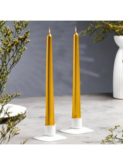 Набор свечей античных, 2,3х 24,5 см, 5 ч, 55 г, 2 штуки, золотой