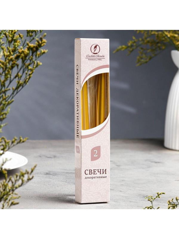 Набор свечей античных, 2,3х 24,5 см, 5 ч, 55 г, 2 штуки, золотой