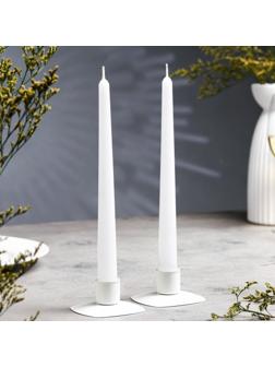 Набор свечей античных, 2,3х 24,5 см, 5 ч, 55 г, 2 штуки, белый