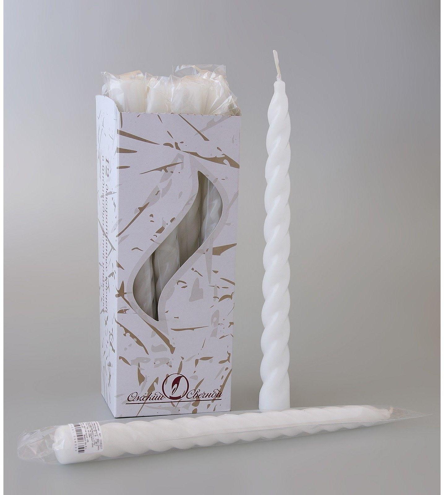 Свеча витая, 2,3х 24,5 см, 5 ч, 50 г, белая