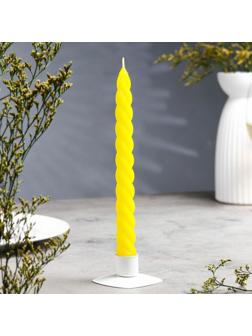 Свеча витая, 2,3х 24,5 см, 5 ч, 50 г, жёлтая
