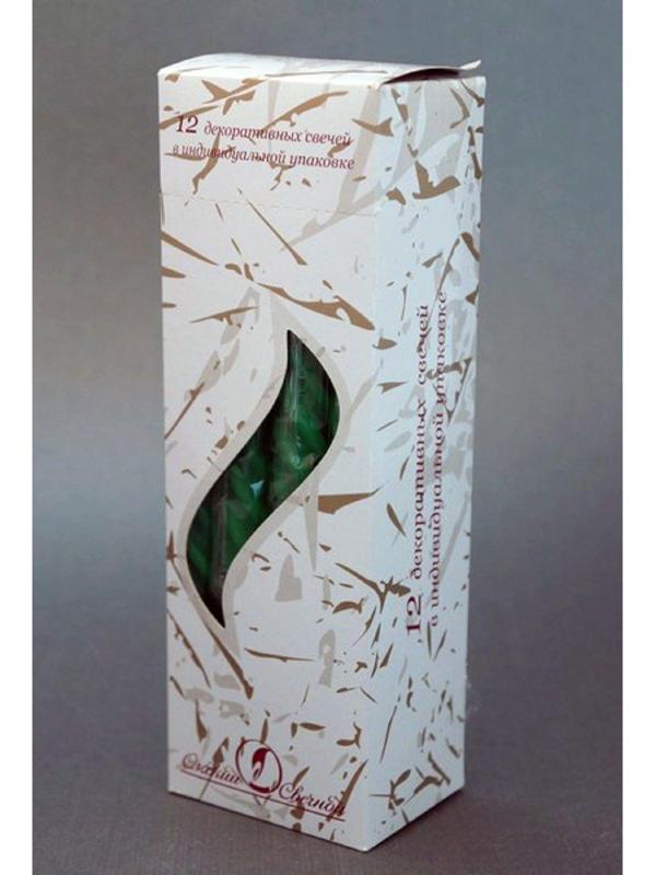 Свеча витая, 2,3х 24,5 см, 5 ч, 50 г, темно-зелёная