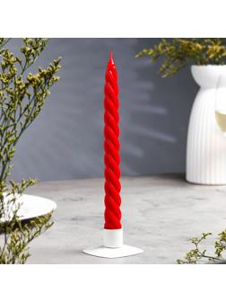 Свеча витая, 2,3х 24,5 см, 5 ч, 50 г, красная