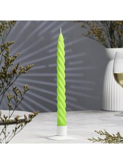 Свеча витая, 2,3х 24,5 см, 5 ч, 50 г, зелёная