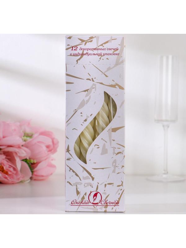 Свеча витая, 2,3х 24,5 см, 5 ч, 50 г, слоновая кость