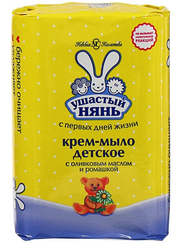 Детское крем-мыло Ушастый нянь, с оливковым маслом и ромашкой, 90 г