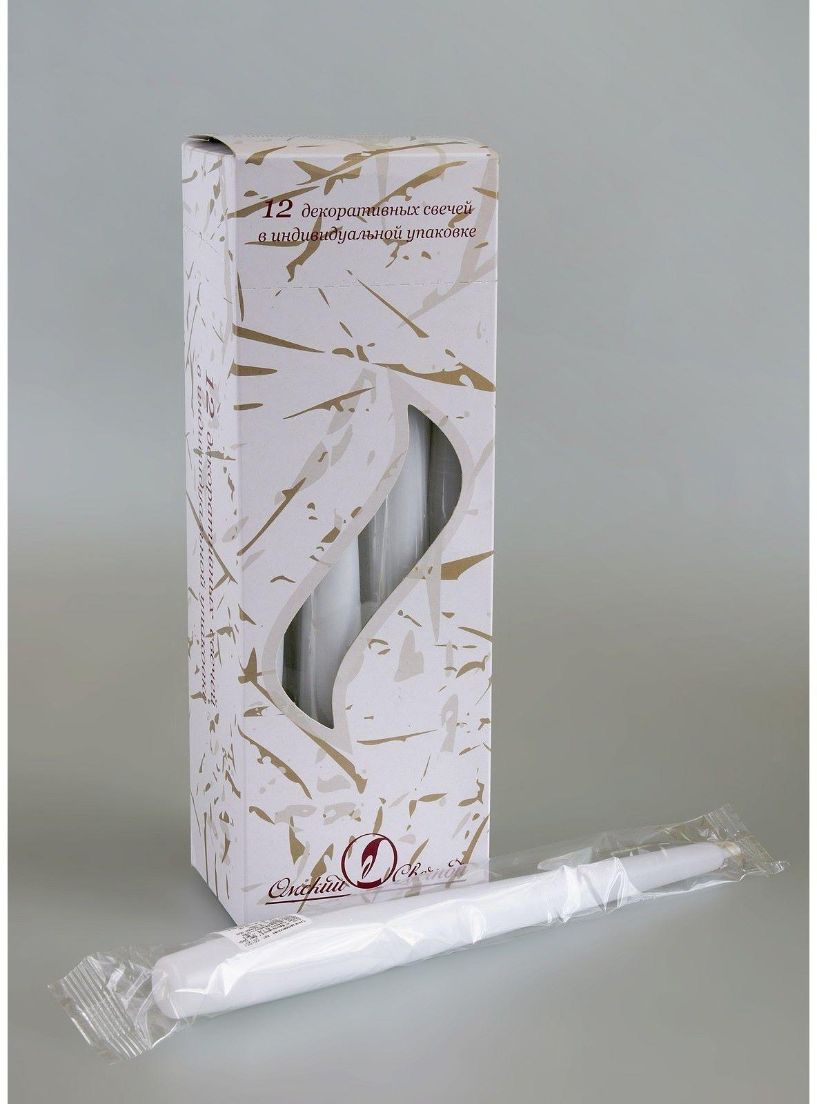 Свеча античная, 2,3х 24,5 см, 5 ч, 55 г, белая