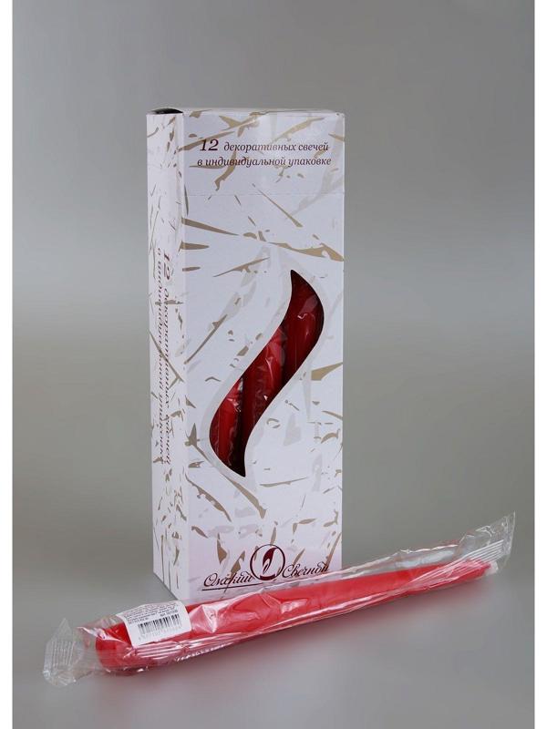 Свеча античная, 2,3х 24,5 см, 5 ч, 55 г, красная