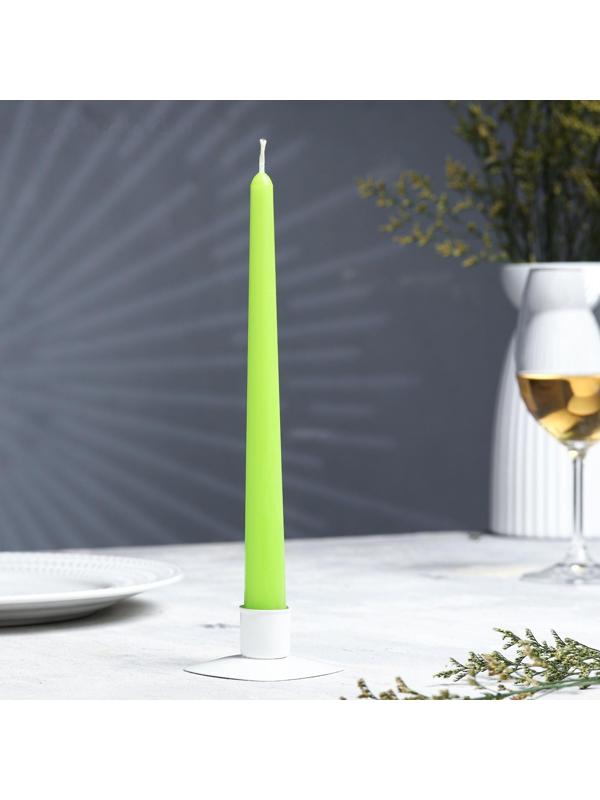 Свеча античная, 2,3х 24,5 см, 5 ч, 55 г, зелёная