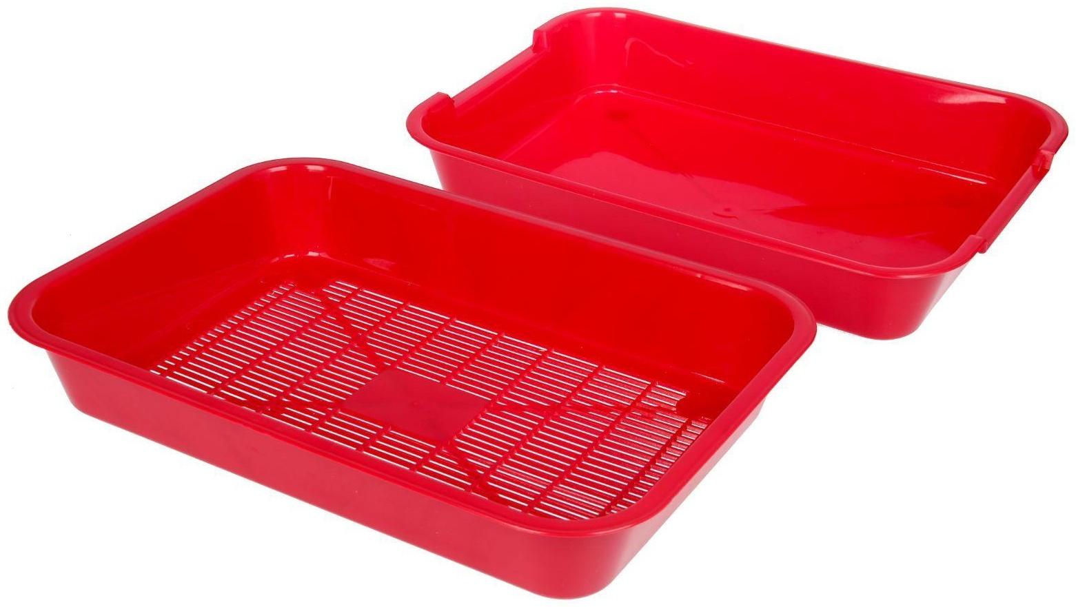 Туалет средний с сеткой 36 х 26 х 6,5 см, бордовый