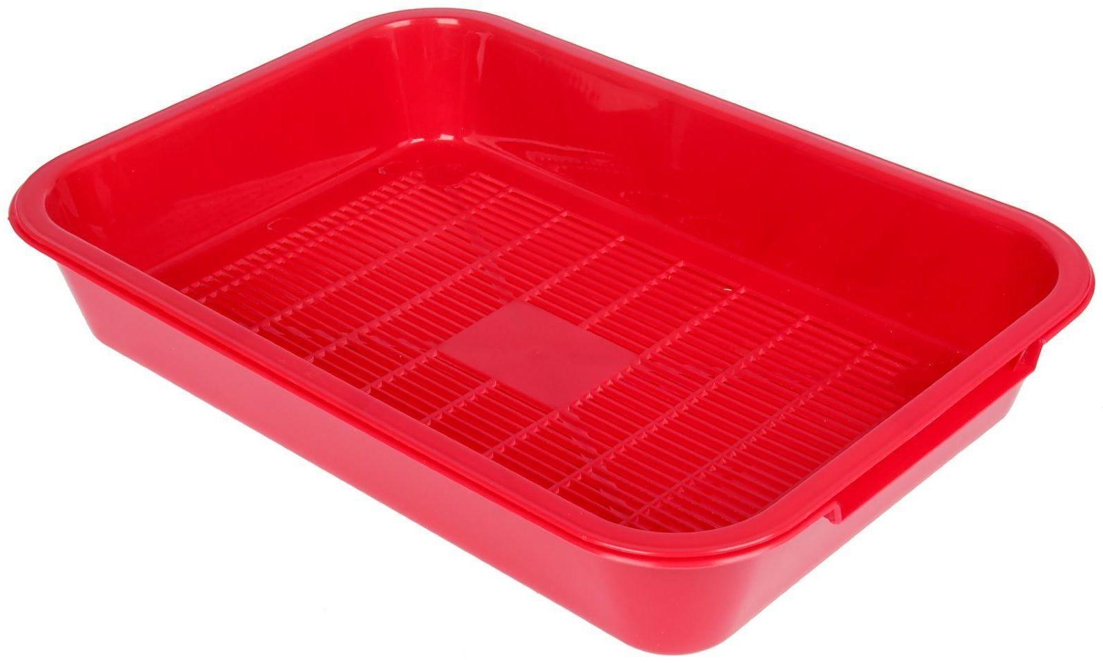 Туалет средний с сеткой 36 х 26 х 6,5 см, бордовый