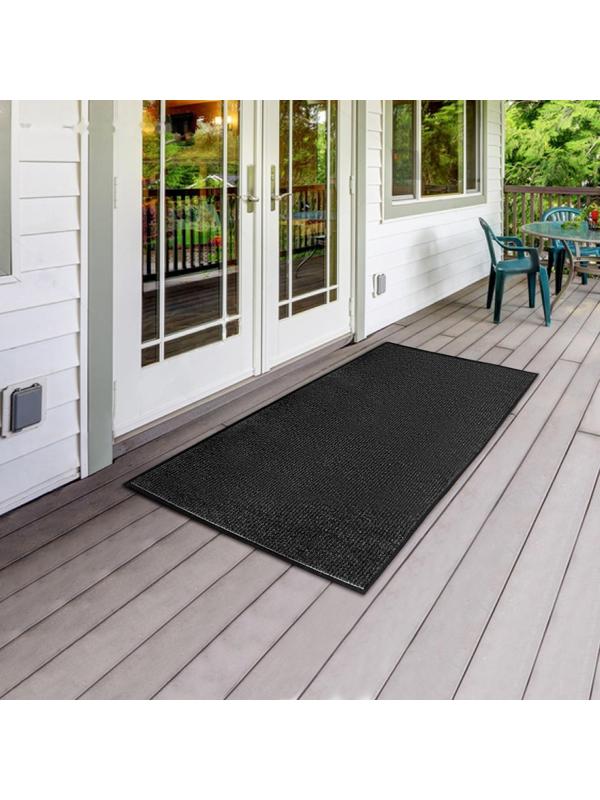 Коврик придверный влаговпитывающий, ребристый, «Стандарт», 120×250 см, цвет чёрный