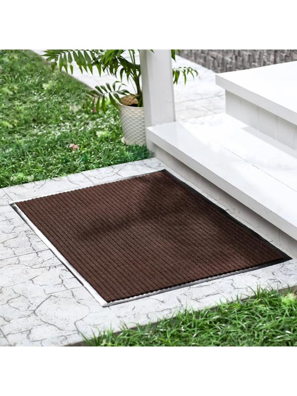 Коврик придверный влаговпитывающий, ребристый, «Стандарт», 120×250 см, цвет коричневый