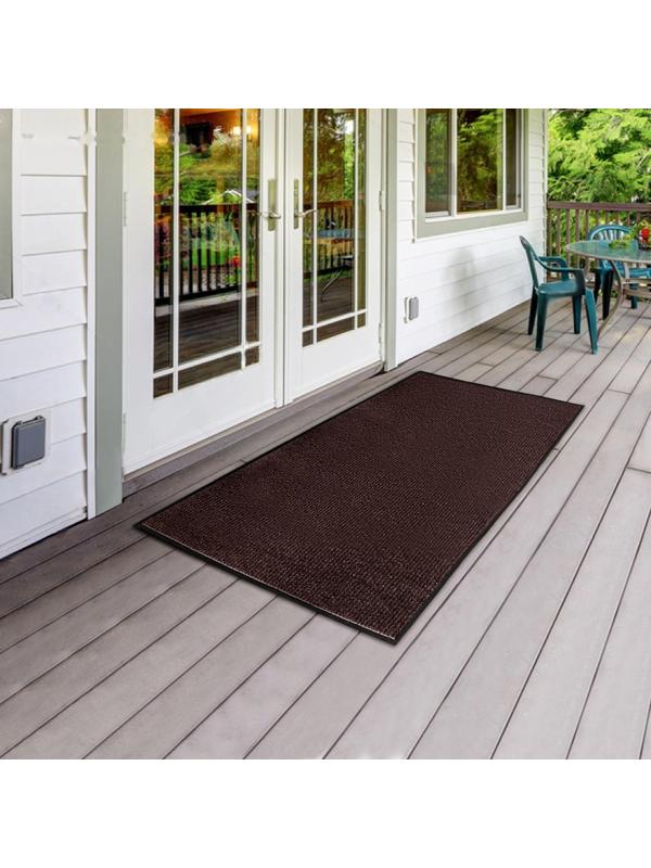 Коврик придверный влаговпитывающий, ребристый, «Стандарт», 120×250 см, цвет коричневый