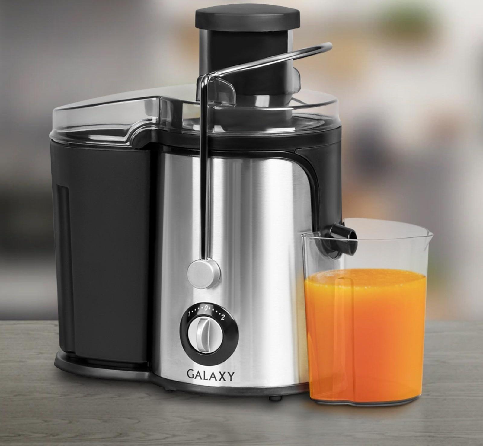 Соковыжималка Galaxy GL 0806, центробежная, 700 Вт, 0.5 л, чёрно-серебристая