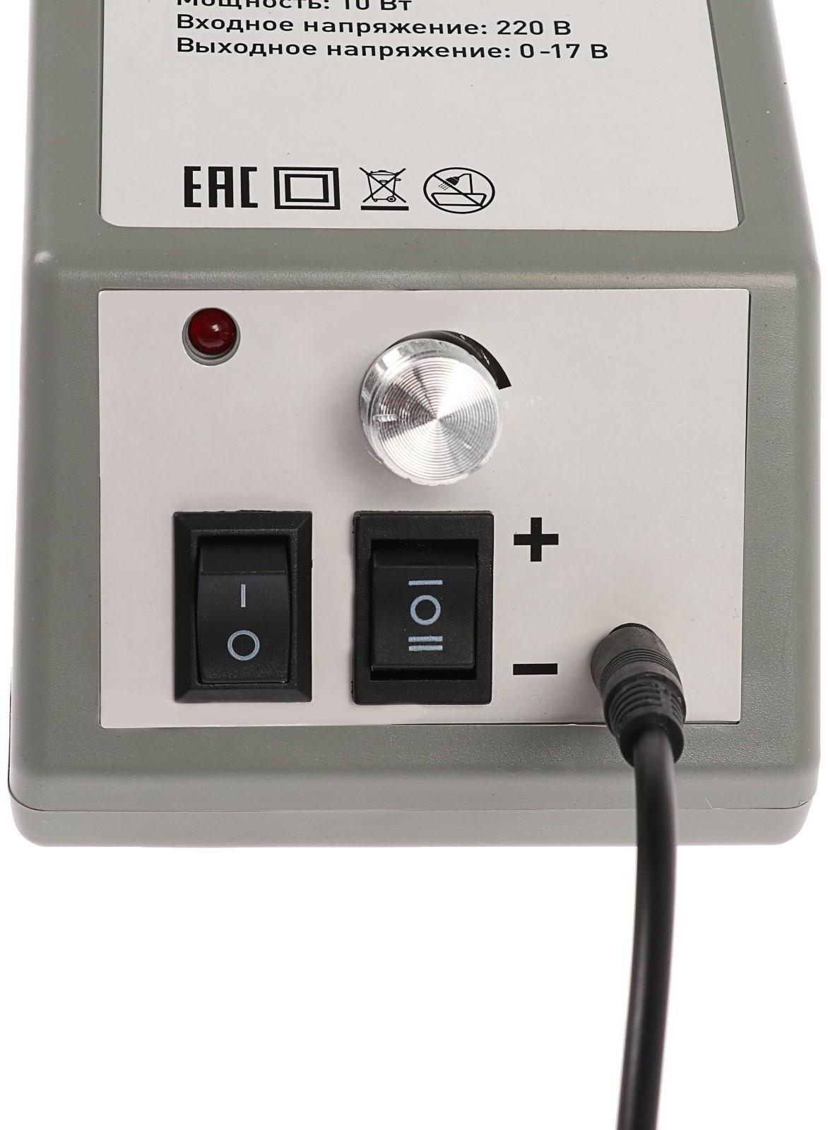 Аппарат для маникюра Luazon LMH-02, 6 насадок, 12 Вт, до 20000 об/мин, серый