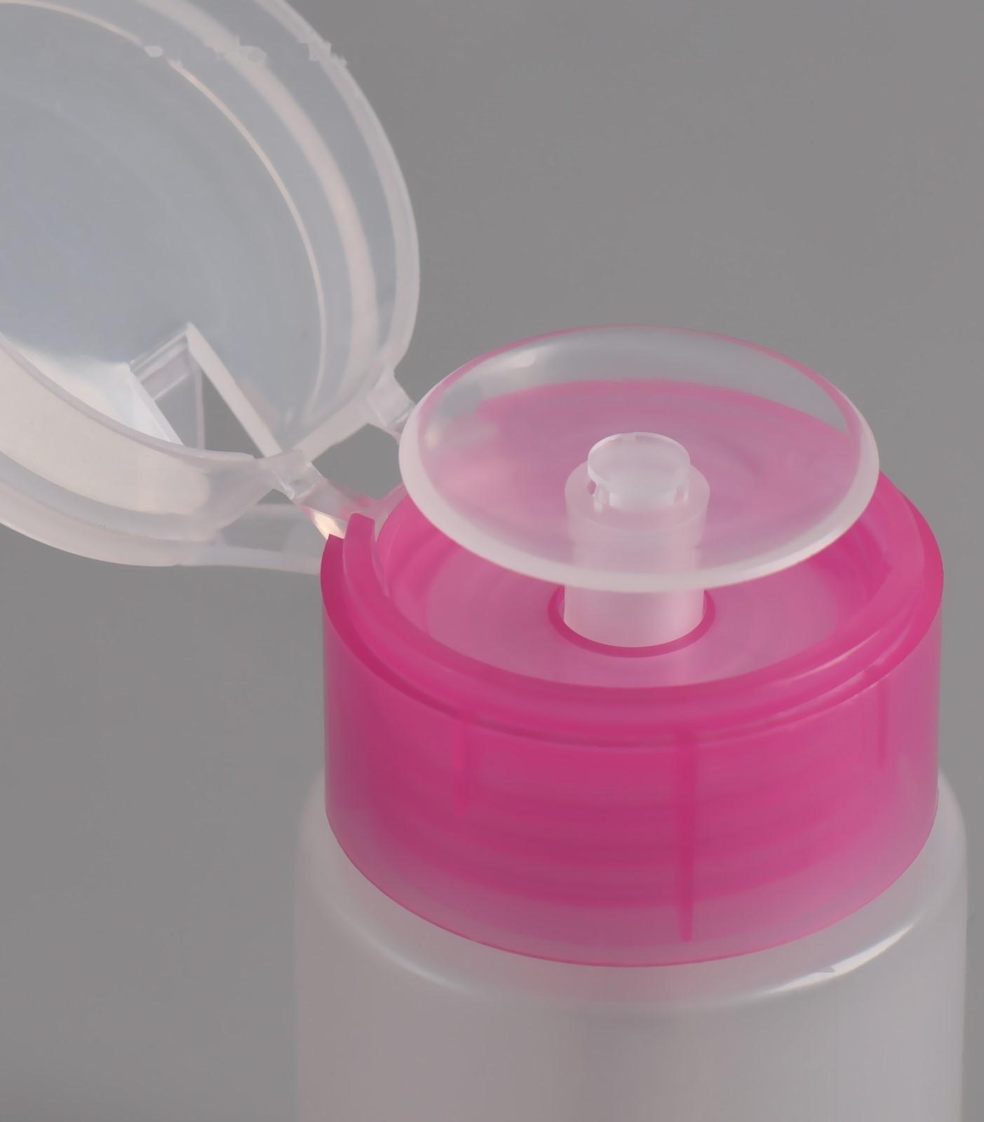 Баночка с дозатором для жидкостей, 75 мл, цвет розовый/прозрачный