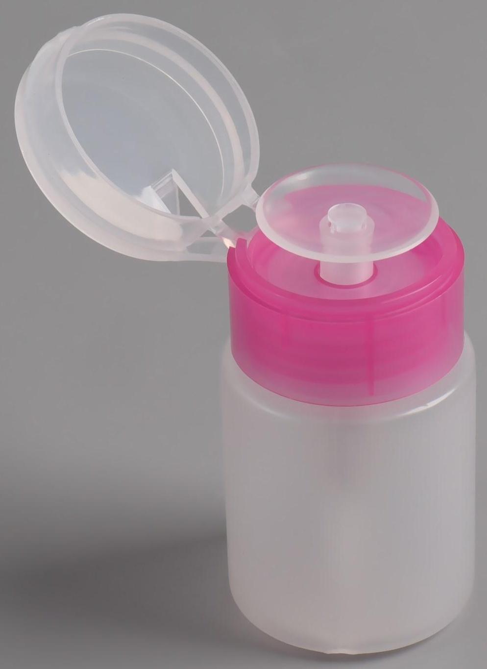 Баночка с дозатором для жидкостей, 75 мл, цвет розовый/прозрачный
