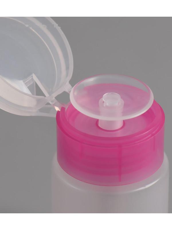 Баночка с дозатором для жидкостей, 75 мл, цвет розовый/прозрачный