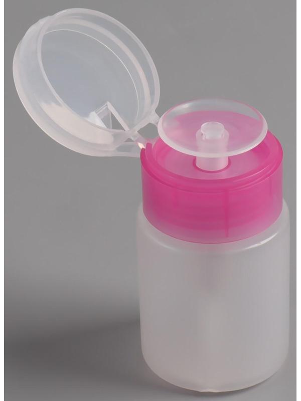 Баночка с дозатором для жидкостей, 75 мл, цвет розовый/прозрачный