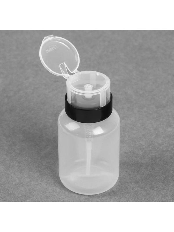 Баночка с дозатором для жидкостей, 250 мл, цвет чёрный/прозрачный