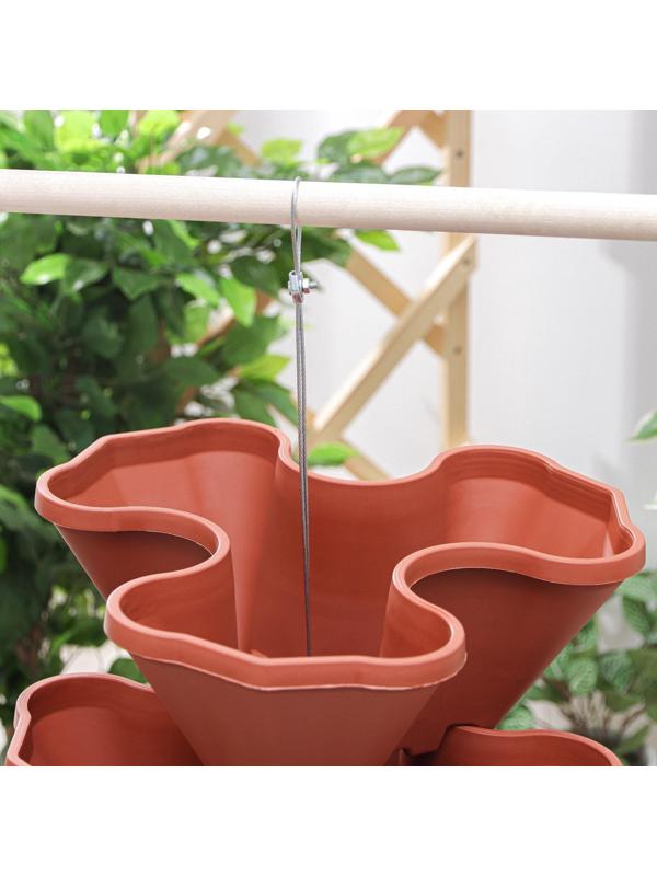 Кашпо многоярусное «Каскад», 3 шт, 12 л (секция 4 л), цвет терракотовый