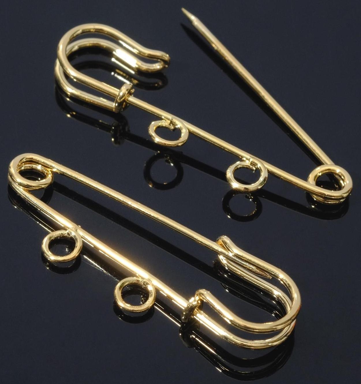 Булавка для подвесок PO-035, №01 (набор 2 шт) 35*5мм, цвет золото