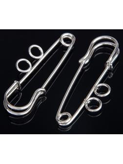 Булавка для подвесок PO-035 №01, (набор 2 шт) 35*5мм, цвет серебра