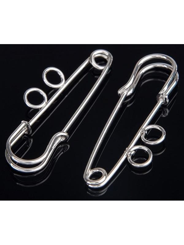 Булавка для подвесок PO-035 №01, (набор 2 шт) 35*5мм, цвет серебра