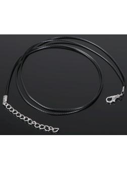 Шнурок из полиэстра, 43 см с удлинителем, 43см, цвет чёрный