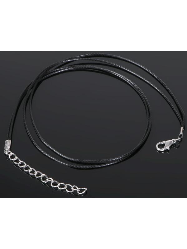 Шнурок из полиэстра, 43 см с удлинителем, 43см, цвет чёрный