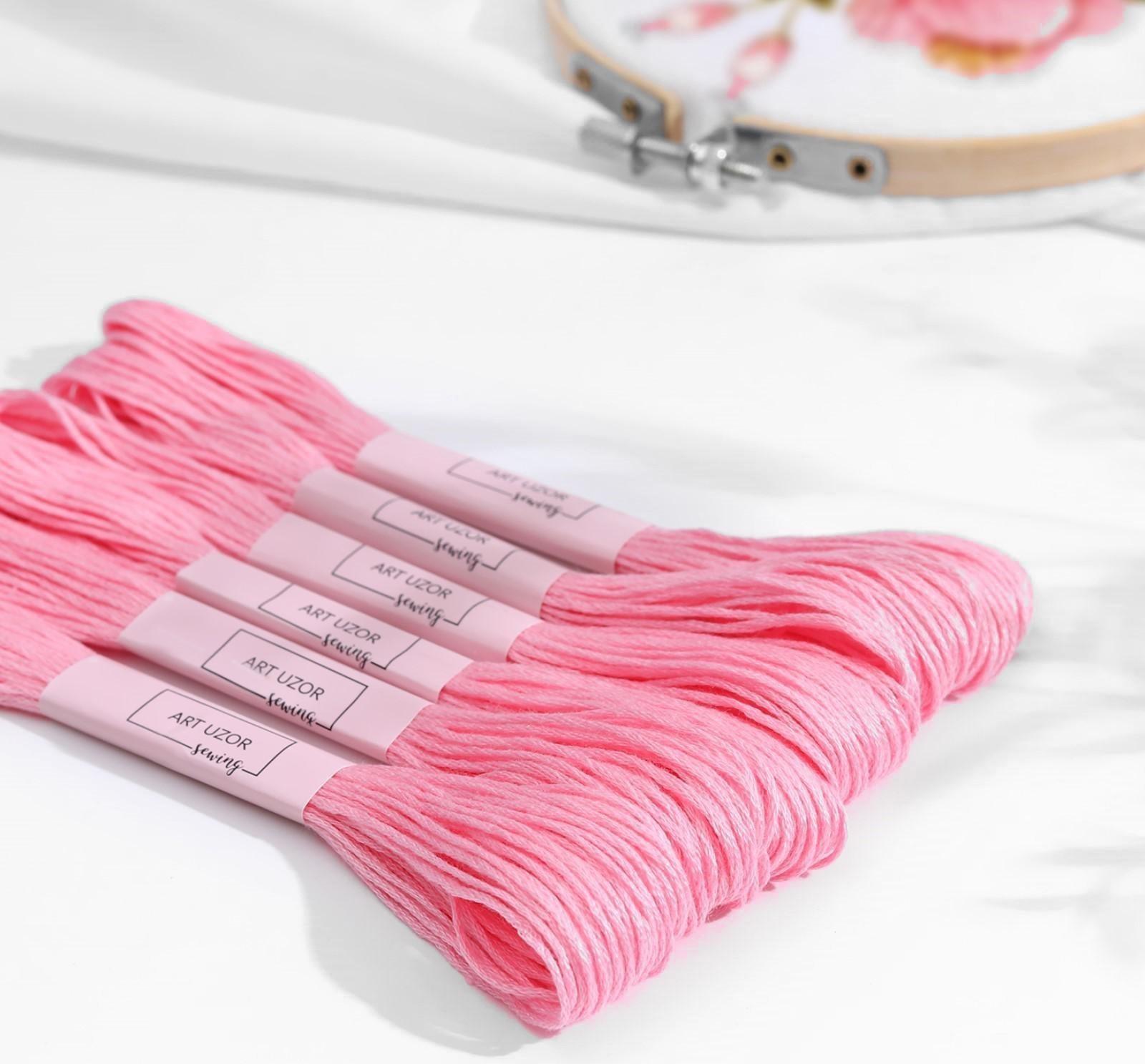 Нитки мулине, 8 ± 1 м, цвет светло-розовый №605