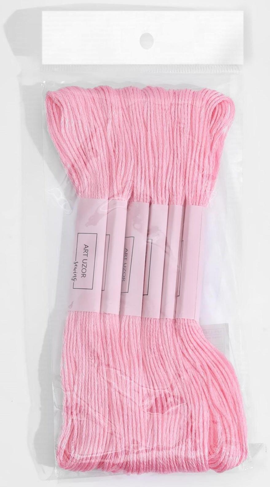 Нитки мулине, 8 ± 1 м, цвет светло-розовый №605