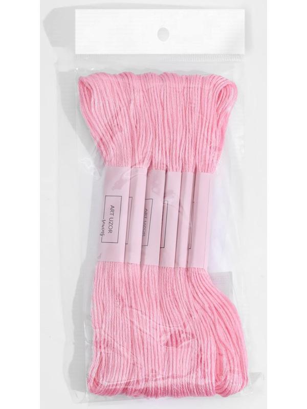 Нитки мулине, 8 ± 1 м, цвет светло-розовый №605