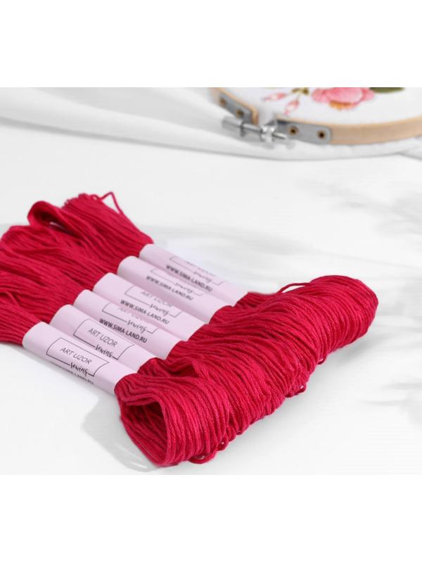 Нитки мулине, 8 ± 1 м, цвет малиновый №600