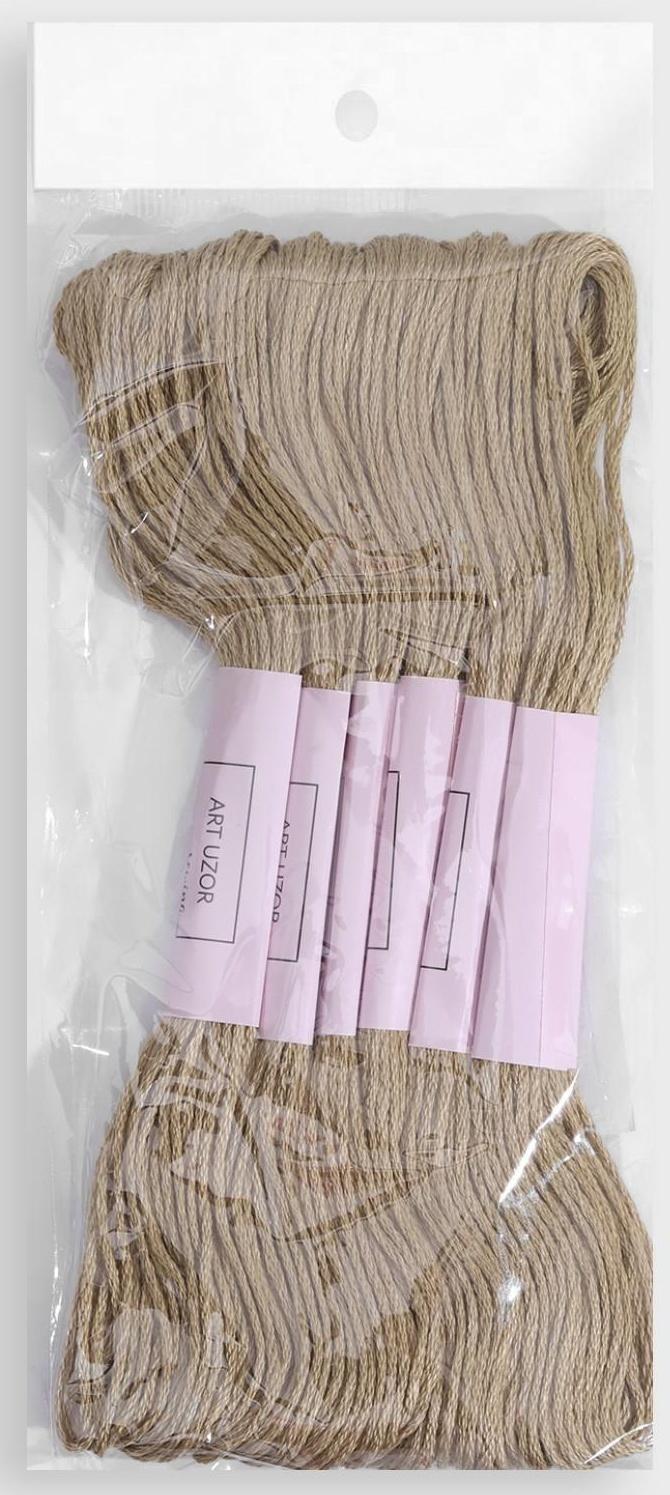 Нитки мулине, 8 ± 1 м, цвет светло-коричневый №612