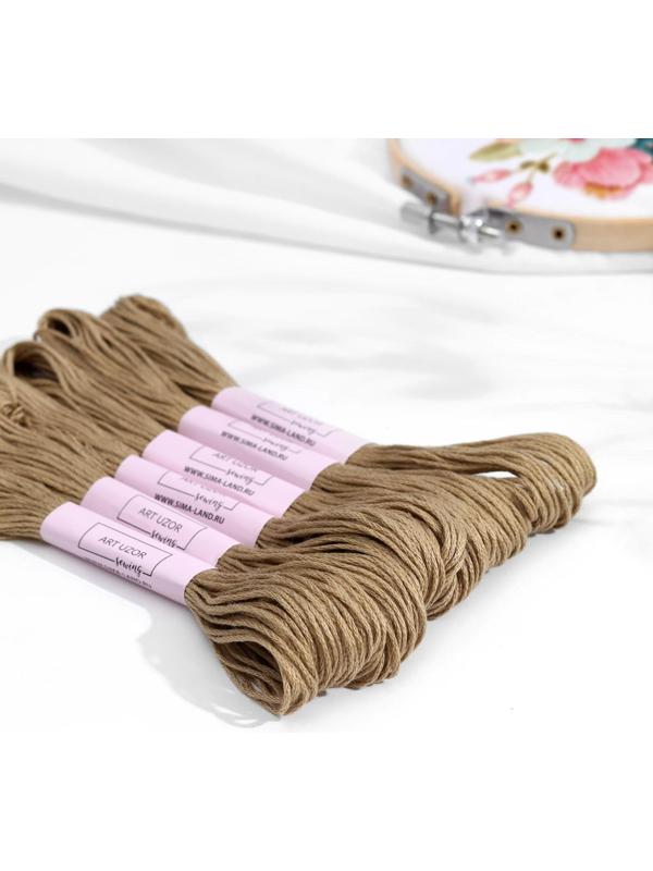 Нитки мулине, 8 ± 1 м, цвет светло-коричневый №612